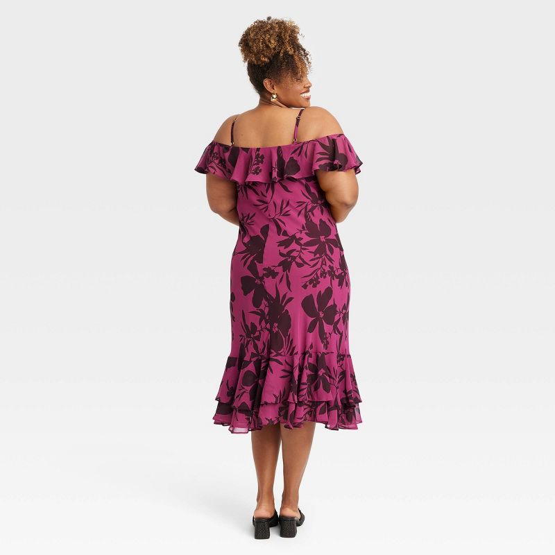Women's Flutter Midi A-Line Dress - Ava & Viv™, 2 of 4