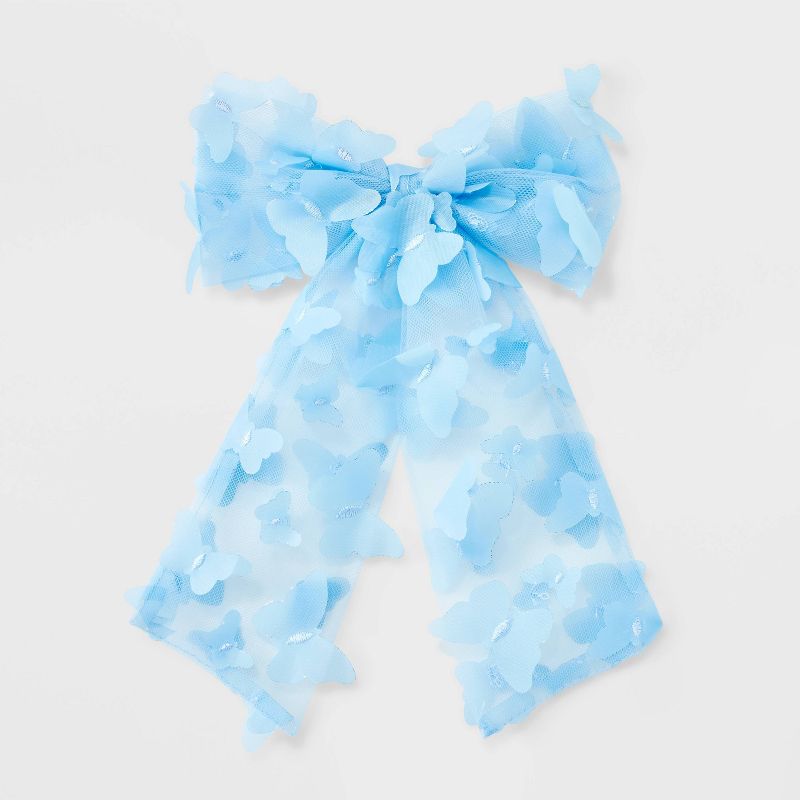 3D Butterfly Bow Hair Barrette - Wild Fable&#8482; Blue, 1 of 5