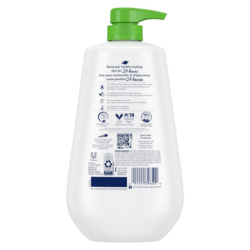 Dove Beauty Refreshing Body Wash Pump - Cucumber &#38; Green Tea - 30.6 fl oz, 4 of 16