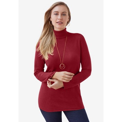 Jessica London Women's Plus Size Cotton Cashmere Turtleneck
