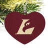 University of Wisconsin - La Crosse University Primary Logo Heart Love Wood Christmas Tree Holiday Ornament - 2 of 3