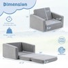Honeyjoy 2-in-1 Toddler Fold out Couch Children’s Convertible Sofa to Lounger Grey - 3 of 4