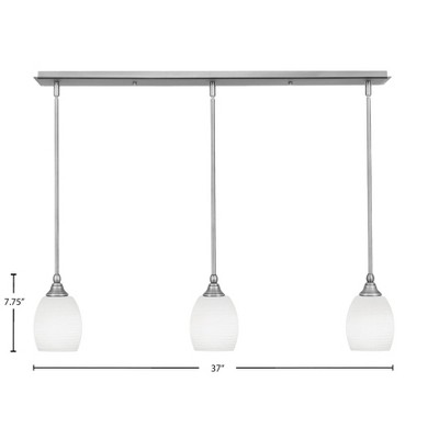 Toltec Lighting Any 3 - Light Chandelier in  Brushed Nickel with 5" White Linen  Shade