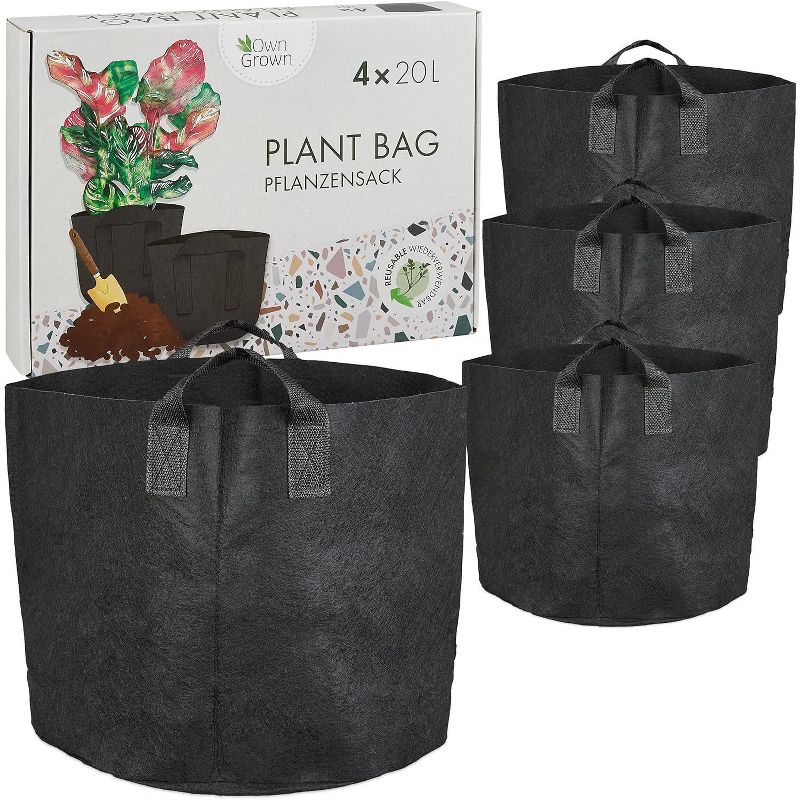 OwnGrown 4" x 5" Gallon Plant Growing Bags for Balcony or Garden Plants, 1 of 6