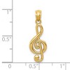 Black Bow Jewelry 14k Yellow Gold Polished Treble Clef Pendant, 9 x 25mm (3/8 x 1 inch) - 3 of 4