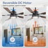Airsurfer 52" Matte Black Ceiling Fan with Color-Changing Light,  with Dual-Tone Wood Blades, 5-Blade, Remote Included - 3 of 4