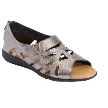 Comfortview Women's Wide Width Gia Footbed Sandal - 9 W, Gray : Target