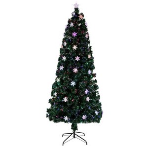 Christmas Tree, 7ft Christmas Tree –Easy Setup Realistic Tree with Metal Stand for Home, Office, Christmas Party Decoration - 1 of 4