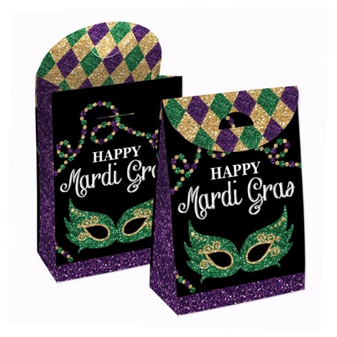 Colorful Mardi Gras Mask - Masquerade Party Round Candy Sticker Favors  Labels Fit Chocolate