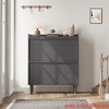 Shoe Cabinet with 2/3/4/6 Flip Drawers/ with 3 Flip Drawers & Side Door, Wooden Shoe Organizer w/Adjustable Shelf, Shoe Storage for Entryway - 3 of 4