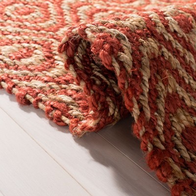 Rust Hand-Knotted Jute Rectangular Area Rug 4' x 6'