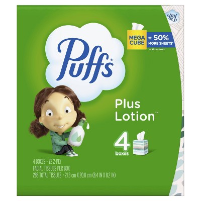 Puffs Plus Lotion Facial Tissue - 4pk/72ct