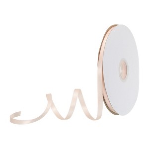 Unique Bargains Polyester Soft Decorative Cake Box Gift Wrapping Ribbon 1/4" x 50 Yard Apricot - 1 of 4