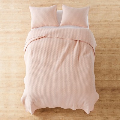 Blush Cotton Reversible Full Bedspread Set