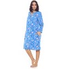 Casual Nights Women's Printed Fleece Snap-Front Lounger House Dress - 2 of 3