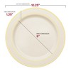 Smarty Had A Party Ivory w/ Gold Edge Rim Plastic Plates Dinnerware Set - 120 Sets - 3 of 4