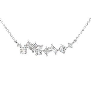 Pompeii3 1Ct TW Diamond Mixed Fancy Shape Designer Necklace 14k Gold Lab Created Pendant - 1 of 4