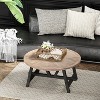 JIONJOY Geometric Farmhouse Coffee Table - Round French Country Style with Vintage Grey Finish and Lower Shelf - 2 of 4
