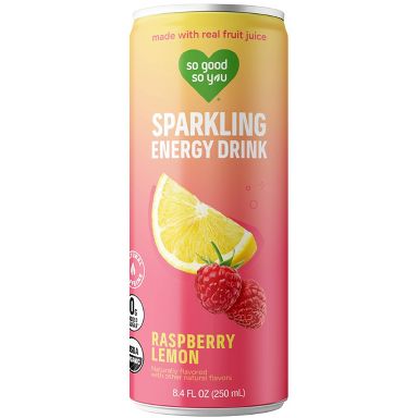 So Good So You Raspberry Lemon Sparkling Organic Energy Drink - 8.4 fl oz