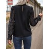 Coolmee Women's Business Casual Tops Sheer Lace Long Sleeve Blouses Work Office Pleated Shirt Fall Formal Outfits - 4 of 4