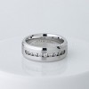 Jewelry Avalanche Mens White Titanium Wedding Band Channel CZ Accent, Comfort-fit, 8mm  10 - 4 of 4