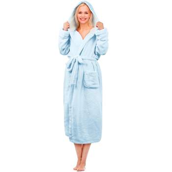 Tirrinia Hooded High Pile Fleece Robe Long Plush Fuzzy Bathrobe for Women with Hood Fleece Lined, 6 Colors