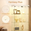 4-Tier Tempered Glass Display Cabinet with 2 Lights, Locks & Wheels, Double Door Freestanding Storage Cabinet - ModernLuxe - 4 of 4