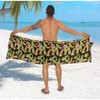 HAPPY BAY Men's Beach Holidays Cover Up Summer Short Sarong Wrap Beachwear Vacation Cover-Up Lava Lava For Men One Size Black, Leaves - 4 of 4