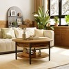 WOWLIVE 36"W Lift Top Coffee Table with Storage, Round Wood Cocktail Table for Living Room, CT003 - 2 of 4