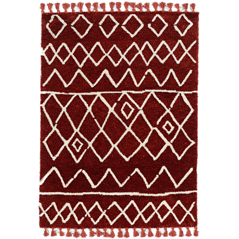 5'x7' Marrakech Zag Rug Rust/Ivory - Linon