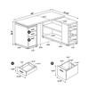 Vynxaria Tona Cappuccino 3-Drawer L-shape Computer Desk - 2 of 4