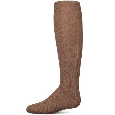 Memoi Girls Ribbed Cotton Rich Multi-Arrow-Patterned Sweater Tights Bark 2-4