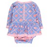 RuffleButts UPF50+ Baby Girls Long Sleeve One Piece Bow Peplum Rash Guard Swimsuit - 2 of 4