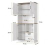 Tall Pantry Cabinet with 2 Drawers, Open Shelves & Microwave Shelf for Kitchen, Dining Room, Living Room - 4 of 4