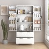 72"H MDF Modern Fluted Kitchen Pantry Cabinet with 2 Large Drawers & 8-Door Spice Rack for Bathroom - 4 of 4