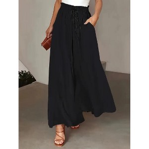 black flowy dress pants Classic High-Waist DPYP Dress Pant Yoga Pants