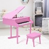 Infans Childs 30 key Toy Grand Baby Piano w/Kids Bench Wood Pink Christmas Gift - 2 of 4