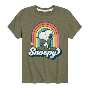 Boys' - Peanuts - Snoopy Rainbow Clouds Short Sleeve Graphic T-Shirt - 1 of 4