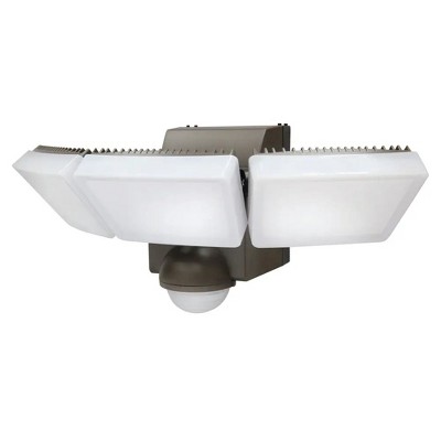 IQ America Motion Security Flood Light, Battery-Powered, 1200 Lumen LED, Wall/Eave Mount for Closet, Shed, Attic, Workshop, Grill Light, Bronze