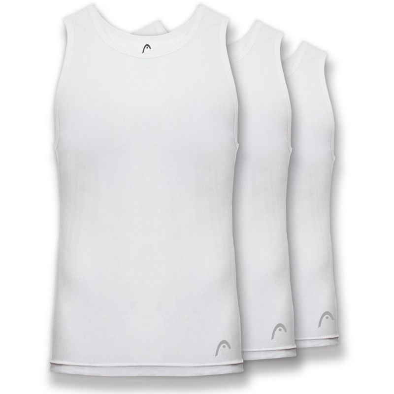HEAD 3pk Mens Tank Top Breathable Tagless Comfortable Cotton Mens Modern Fit T Shirt, 1 of 9
