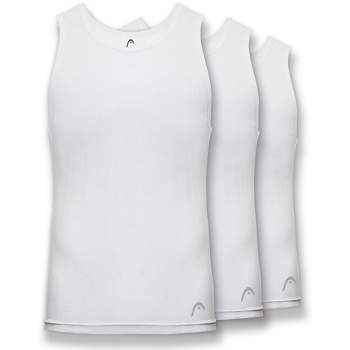 HEAD 3pk Mens Tank Top Breathable Tagless Comfortable Cotton Mens Modern Fit T Shirt
