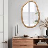 32"x22" Irregular Wall Mirror with Wood Frame, Farmhouse Circle Mirror for Bathroom Vanity, Bedroom, Living Room, Entryway- The Pop Home - 2 of 4