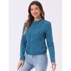 INSPIRE CHIC Women's Stand Collar Zip Up Biker Lightweight Moto Jacket - 3 of 4