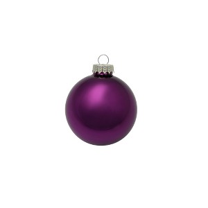 Northlight Shiny Finish Glass Christmas Ball Ornaments - 2.75" (70mm) - Purple - 12ct - 1 of 3