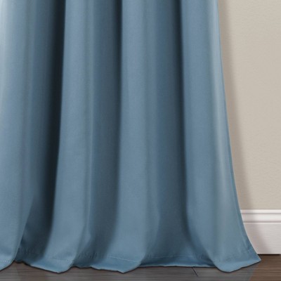 Dusty Blue Blackout Polyester Grommet Window Panels, 52" x 84"
