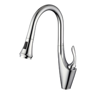 SUMERAIN Pull Down Kitchen Faucet Lead-free Stainless Steel Single Handle Kitchen Sink Faucet,Chrome - 1 of 4