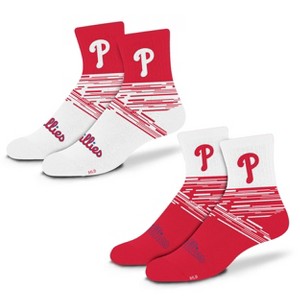 MLB Philadelphia Phillies Youth Quarter Socks - 2pk - 1 of 4