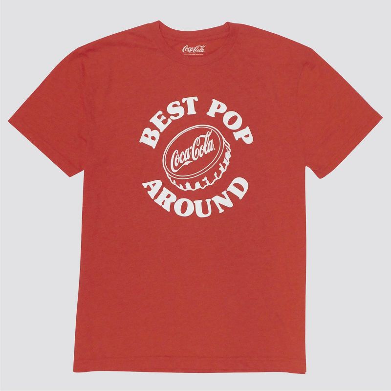 Men&#39;s Coca-Cola Best Pop Around Short Sleeve Graphic T-Shirt - Heathered Red, 1 of 4