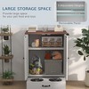 SKYONE White Pet Feeding Station for Medium Dogs with Hidden Bowls, Adjustable Storage Cabinet & - 4 of 4