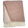 HomeRoots 55" X 70" Dusty Rose And White Chevron Cotton Blend Woven Plush Throw Blanket with Fringe - 4 of 4